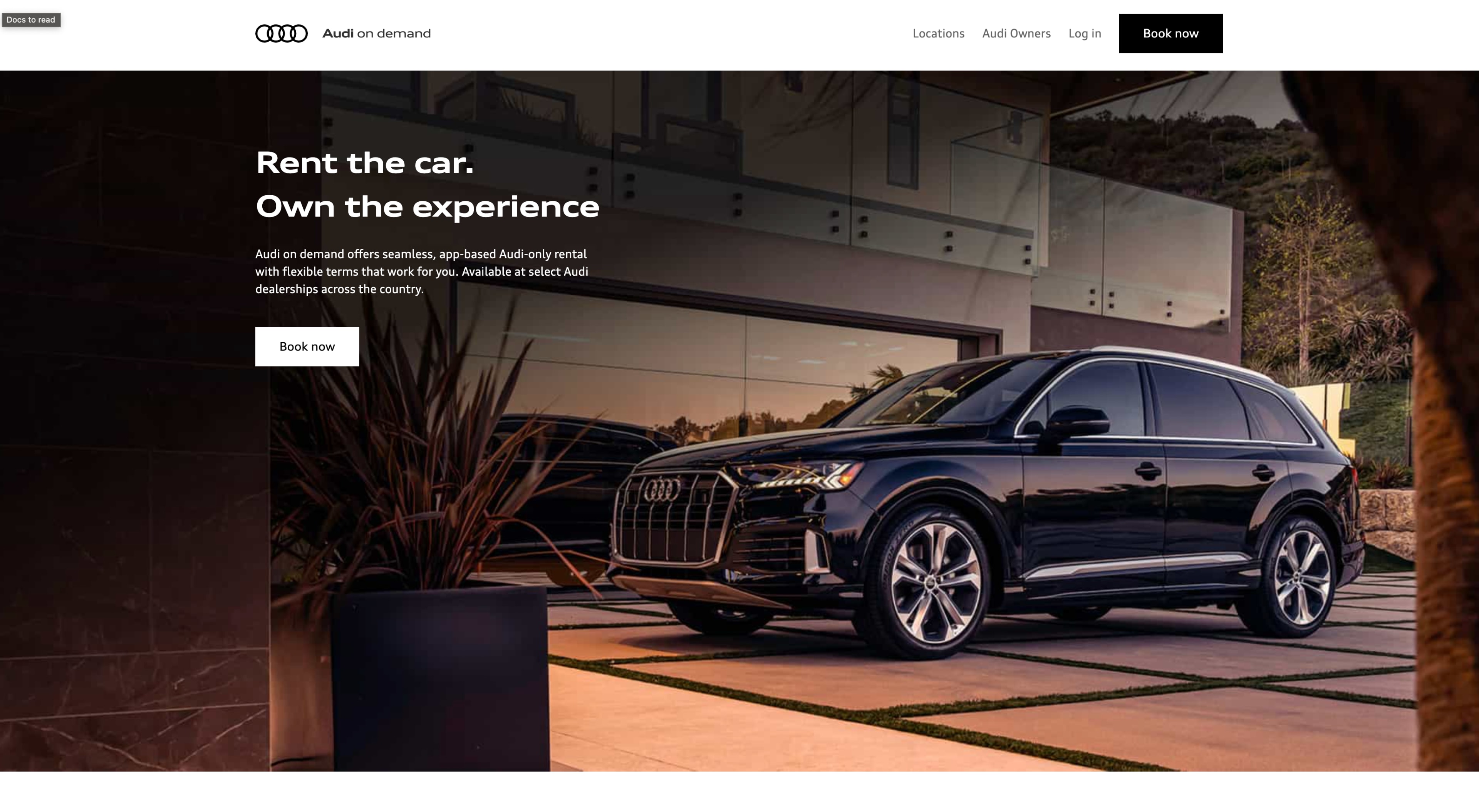 Screenshot of Audi on demand
