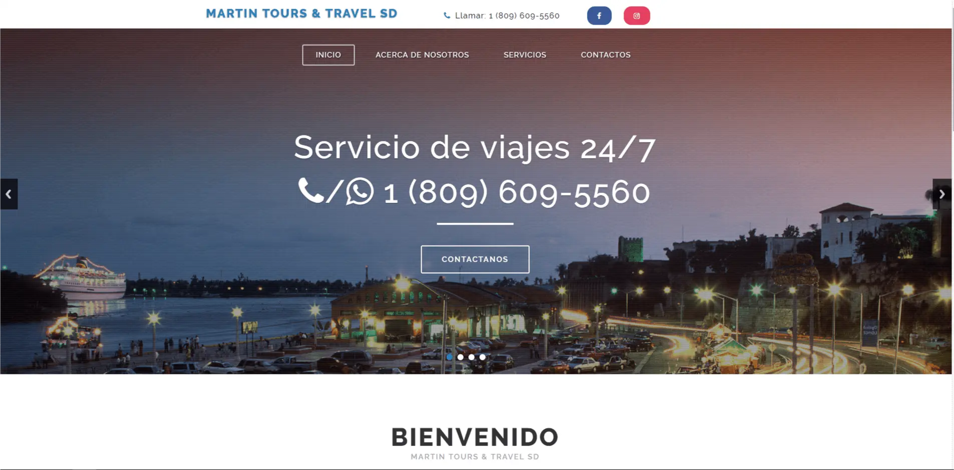 Screenshot of Martin Tours & Travel