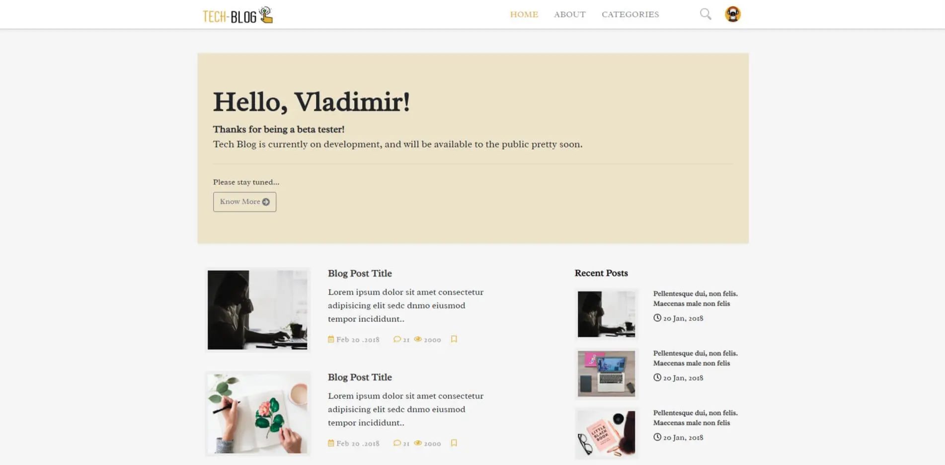 Screenshot of Tech-blog